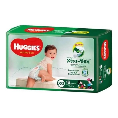 Pañales Huggies Active Sec  XG