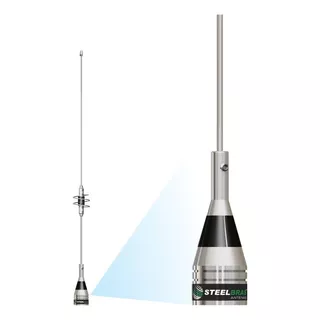 Kit Antena Dual Band Vhf 1/4/ Uhf 5/8 O Cabo Coaxial Ap0188 Bandas De Freqüência Vhf/uhf Cor Prateado