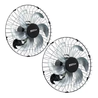 Kit 2 Ventilador Industrial Parede 50cm 200w 6pás Preto 220v