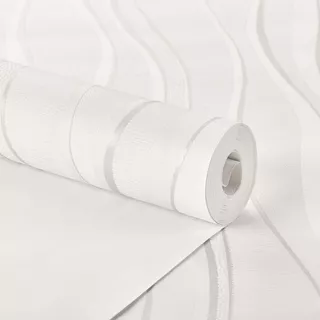 Papel De Parede Importado Vinílico Lavável Branco Off White