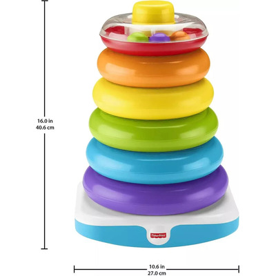 Fisher-price Toddler Toy Giant Rock-a-stack, 6 Anillos Apila