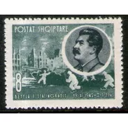 Albania Sello Mint 20° Batalla Stalingrado = Stalin 1963 