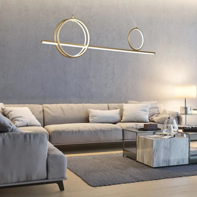 Colgante Aros Dorado Led 60w Deco Moderno L9960 Mks Dorado