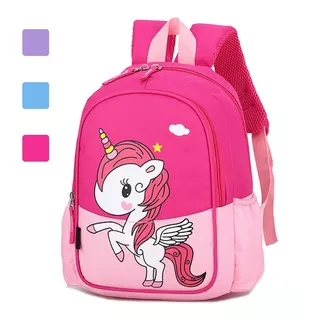 Mochila Kinder Unicornio Bolsa Infantil Preescolar Para Niña