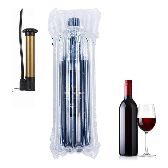 20 Bolsa Inflable Protectora Botella De Vino Columna Burbuja