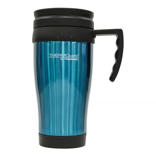 Mug Vaso Termo Para Agua Cafe 570ml Buffer Acero Inox +tapas Color Azul  Tornasol