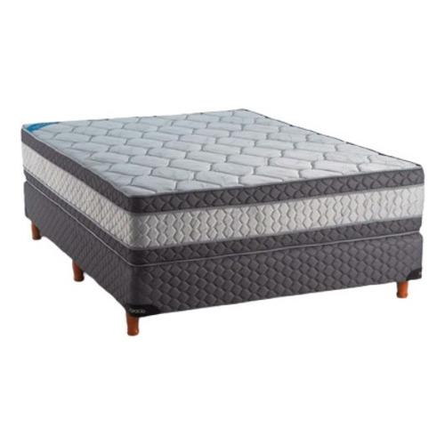 Sommier Americana Topacio Espuma Marfil Plus 2 plazas de 190cmx130cm  gris y blanco