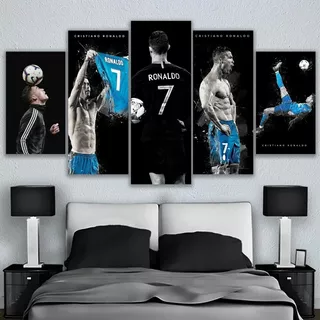 5 Cuadros Decorativos Cristiano Ronaldo Futbol Unico Cr7