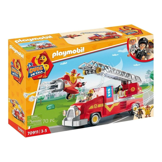 Figuras Playmobil Camion De Bomberos Duck On Call Febo
