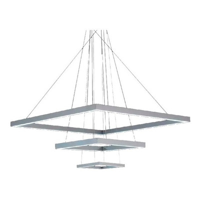 Lampara Colgante Quadra Triple Led 90+60+30 Cm  Luz Desing