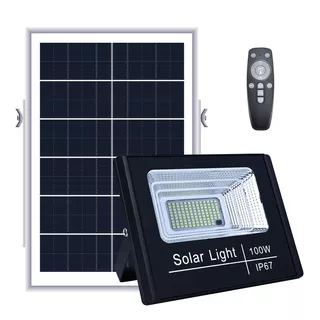 Lampara Solar Led 100w Luminaria Suburbana Alumbrado Publico