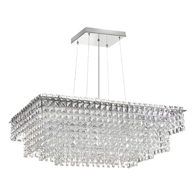 Lampara Colgante Lluvia Cristal 6 Luces Led Piazza Pal Cromo