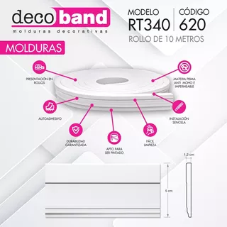 Autoadhesivo Rollo Moldura Decorativo Techo Pared  Decoband