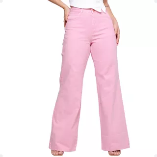 Calça Pantalona Wide Leg Feminina Hot Pants Moderna Premium