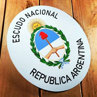 Cartel De Chapa Escudo Nacional Argentino Apto Exterior 