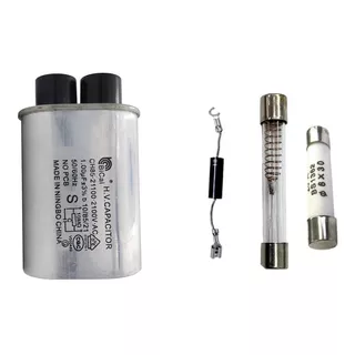 Kit Reparo Completo Capacitor Alta 1,00uf + Diodo + Fusivel 20a + 1 Fusível Vidro 0,8a