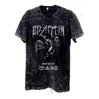 Remeras Dtg Premium Led Zeppelin Angel Nevada/negra  Convoys