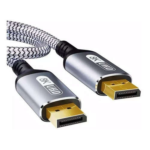 Cable Displayport V1.4, 8k A 60hz, 4k A 144hz, 3m Gris