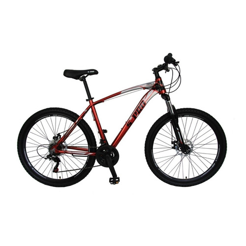 Mountain bike masculina S-Pro Zero 3  2023 R27.5 21v frenos de disco mecánico cambios Shimano Tourney TX50 color rojo con pie de apoyo