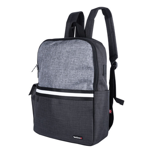 Mochila Techzone Gris Y Negra Modelo Glad Porta Laptop 15.6 Color Gris oscuro