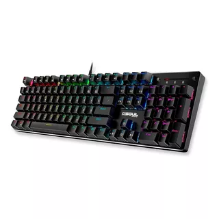 Teclado Gamer Soul Xk800 Qwerty Cherry Mx Blue Español Color Negro Con Luz Rgb