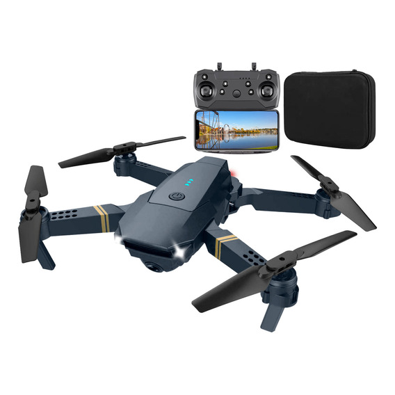 Drone Cuadricoptero Dual Camara 4k Plegable Wifi + Estuche Color Negro