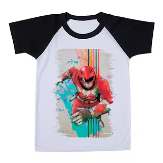 Camiseta Infantil Raglan Power Ranger Vermelho