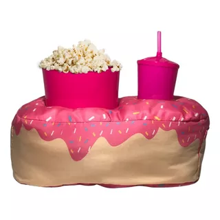 Almofada Porta Pipoca Donuts Infantil Cor Rosa