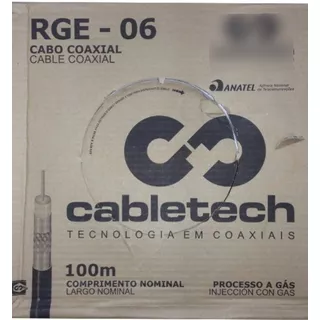 Cable Coaxial Rg 6 Cabletech Importado Blanco X 100 Mts  Hd