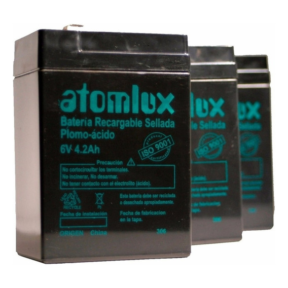 Bateria Atomlux Pack X 5 Gel 6v 4,2ah Recargable Luz Ups