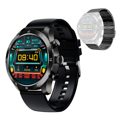 Reloj Inteligente Gadnic Smart Watch Deportivo Y Urbano Pro Caja Negro Malla Negro Bisel Negro