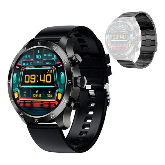 Reloj Inteligente Gadnic Smart Watch Deportivo Y Urbano Pro Caja Negro Malla Negro Bisel Negro