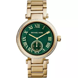 Relógio Michael Kors Feminino Mk6065 Skylar Dourado Verde