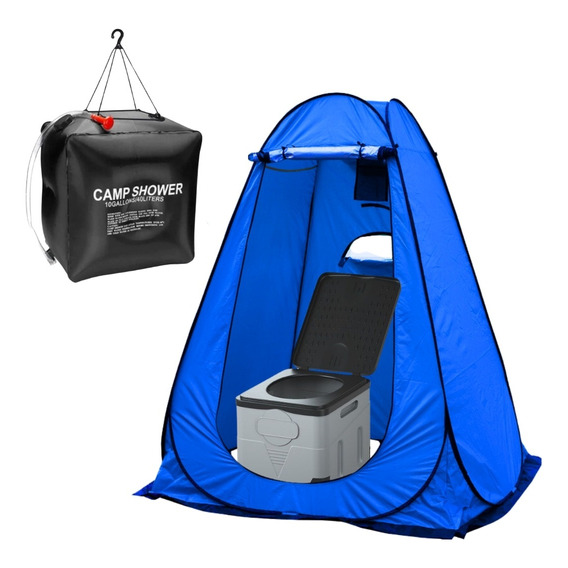 Carpa Caseta Vestidor 2p Uv + Ducha 40 L + Baño Portátil