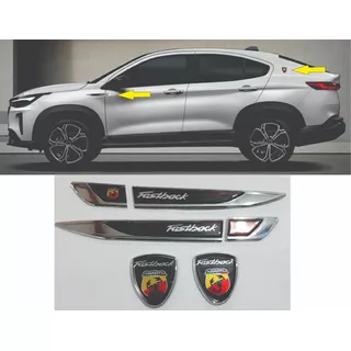 Emblema Fastback Abarth Kit Escudo E Aplique Lateral Cromado