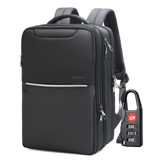 Mochila Hombre Tigernu T-b3983 Laptop Antirrobo Viaje Color Negro Diseño de la tela Negro