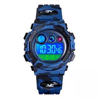 Relógio Infantil Skmei Meninos Digital Esportivo Correia Azul Camuflado