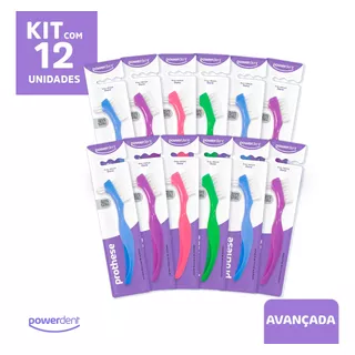 Kit C/ 12und Escova Para Protese Cores Sortidas