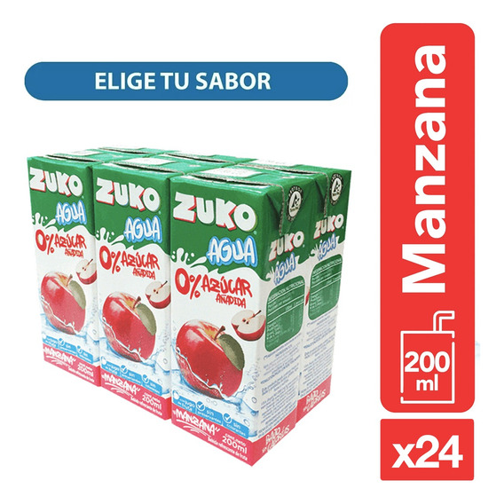 Pack 24 Un. Agua Zuko 200 Cc - Elige Tu Sabor