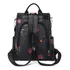 Mochila Antirrobo Cartera Mujer Impermeable Bolso Dama Atrix Color Negro Diseño De La Tela Floreado