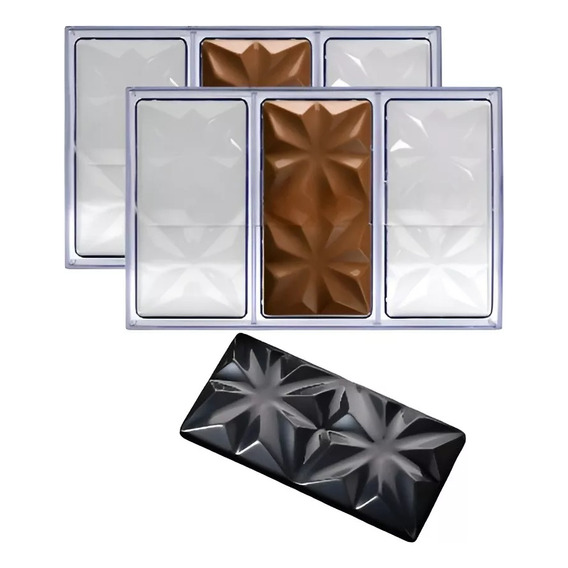 Set X2 Moldes Chocolate Policarbonato Molde De Chocolate Rombos 3c Barra De Chocolate Moldes Para Chocolates Pasteleriacl