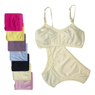 10 Conjunto Lingerie Juvenil Calcinha Sutiã Kit Para Revenda