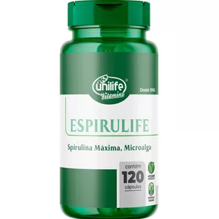 Espirulife Spirulina 500mg Unilife - 120 Cáps Sabor Sem Sabor