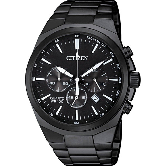 Reloj Citizen Crono Pvd,cara Negra An8175-55e