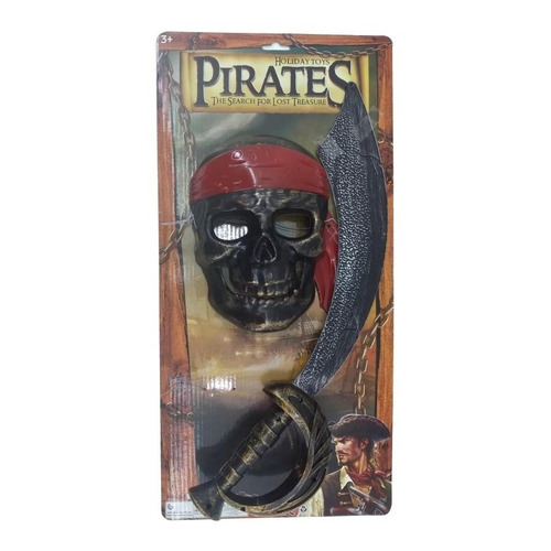 Conjunto Piratas Del Caribe Mascara Y Espada Playking Color Negro