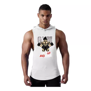 Polera Capucha Algodón Sin Mangas Gym Musculosas Hombre