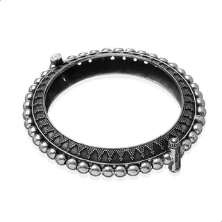 Pulseira Bracelete Indiano Artesanal, Prata 925 - 41901399