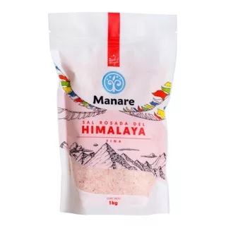 Sal Rosada Del Himalaya Fina 1 Kg / 100% Natural Pura Manare