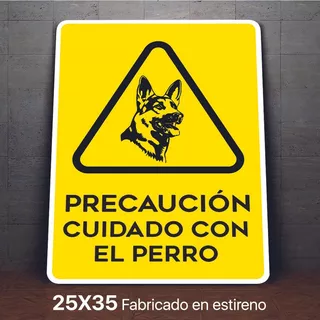 Señalamiento Cuidado Con El Perro Precaucion Letrero 25x35