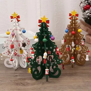 Árboles De Navidad De Madera, Decoración Navideña Para Niños
